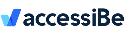AccessiBe logo featuring a blue and dark blue stylized letter 'A'.
